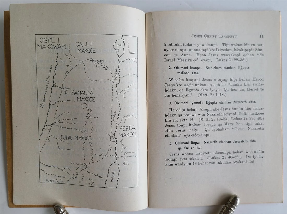 1909 DAKOTA INDIAN LANGUAGE LIFE OF CHRIST antique AMERICANA ILLUSTRATED w/ MAPS - 7