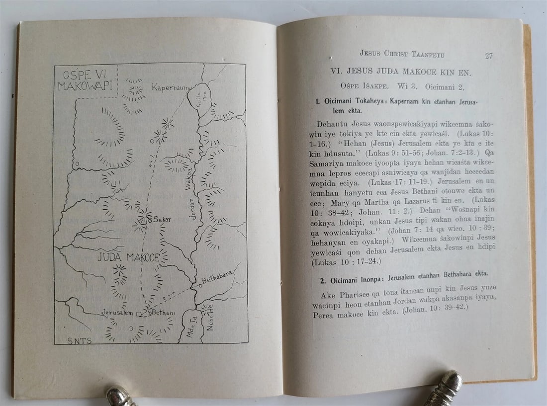 1909 DAKOTA INDIAN LANGUAGE LIFE OF CHRIST antique AMERICANA ILLUSTRATED w/ MAPS - 9