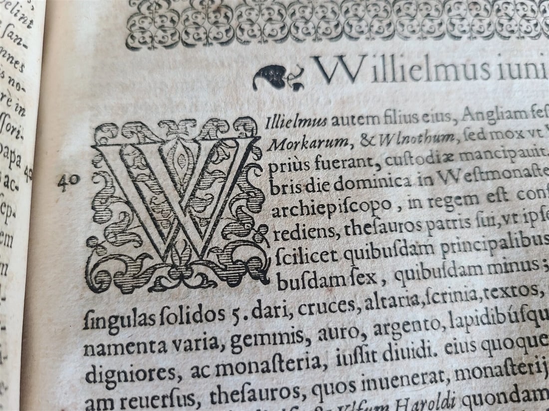 1596 ENGLISH CHRONICLES H. SAVILE antique Rerum Anglicarum Scriptores VELLUM - 19