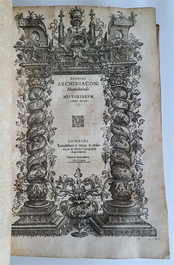 1596 ENGLISH CHRONICLES H. SAVILE antique Rerum Anglicarum Scriptores VELLUM: Title: 1596 ENGLISH CHRONICLES H. SAVILE antique Rerum Anglicarum Scriptores VELLUM Description: [ENGLISH CHRONICLES]. [SAVILE, Henry (1549-1622), compiler]. RERVM ANGLICARVM SCRIPTORES POST BEDAM PRA