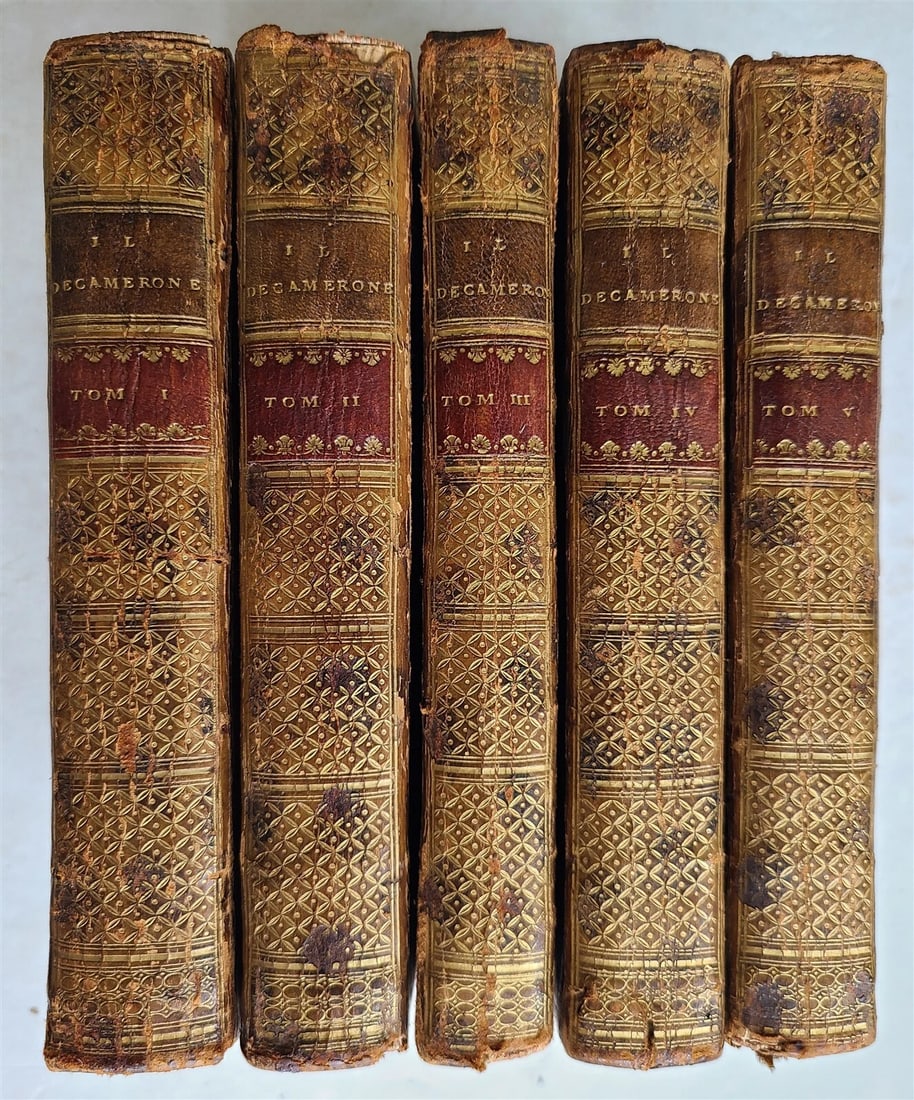 1757 IL DECAMERON by Giovanni BOCCACCIO antique 5 VOLUMES ILLUSTRATED 110 plates (1 of 20)