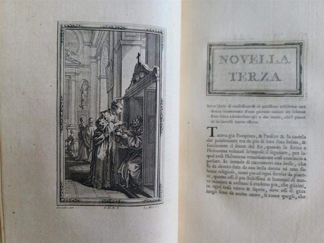 1757 IL DECAMERON by Giovanni BOCCACCIO antique 5 VOLUMES ILLUSTRATED 110 plates - 9