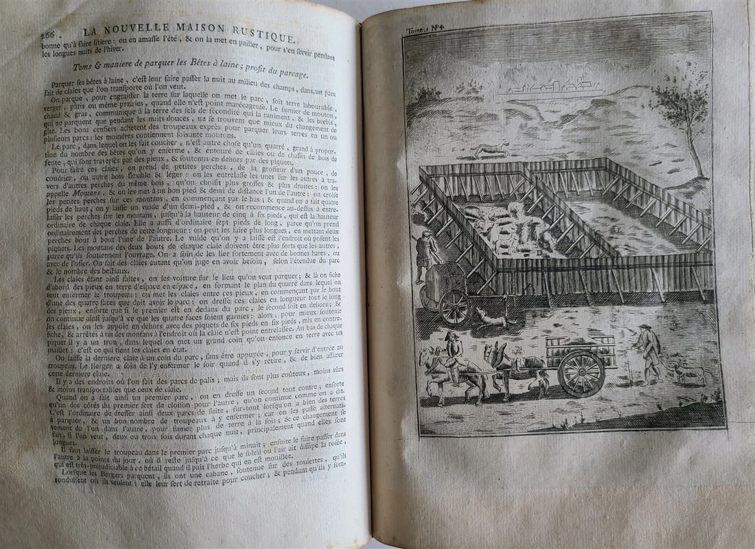 1777 2 VOLUMES antique ILLUSTRATED ANIMAL HUSBANDRY TOOLS PLANTING FORESTRY - 20