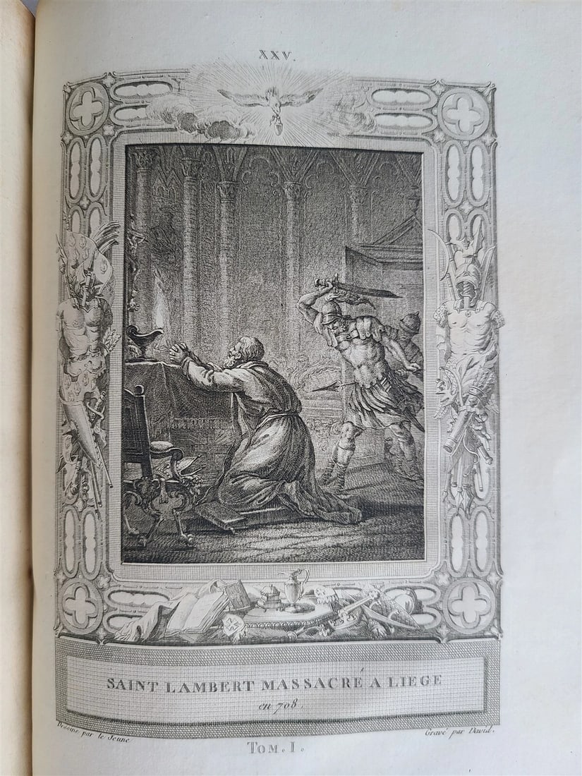 1787 FRENCH HISTORY 4 VOLUMES ILLUSTRATED w/ 115 NICE ENGRAVINGS antique - 11