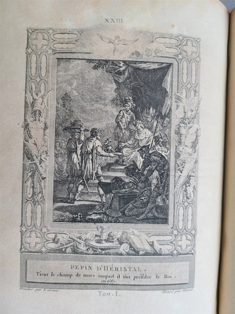 1787 FRENCH HISTORY 4 VOLUMES ILLUSTRATED w/ 115 NICE ENGRAVINGS antique - 13