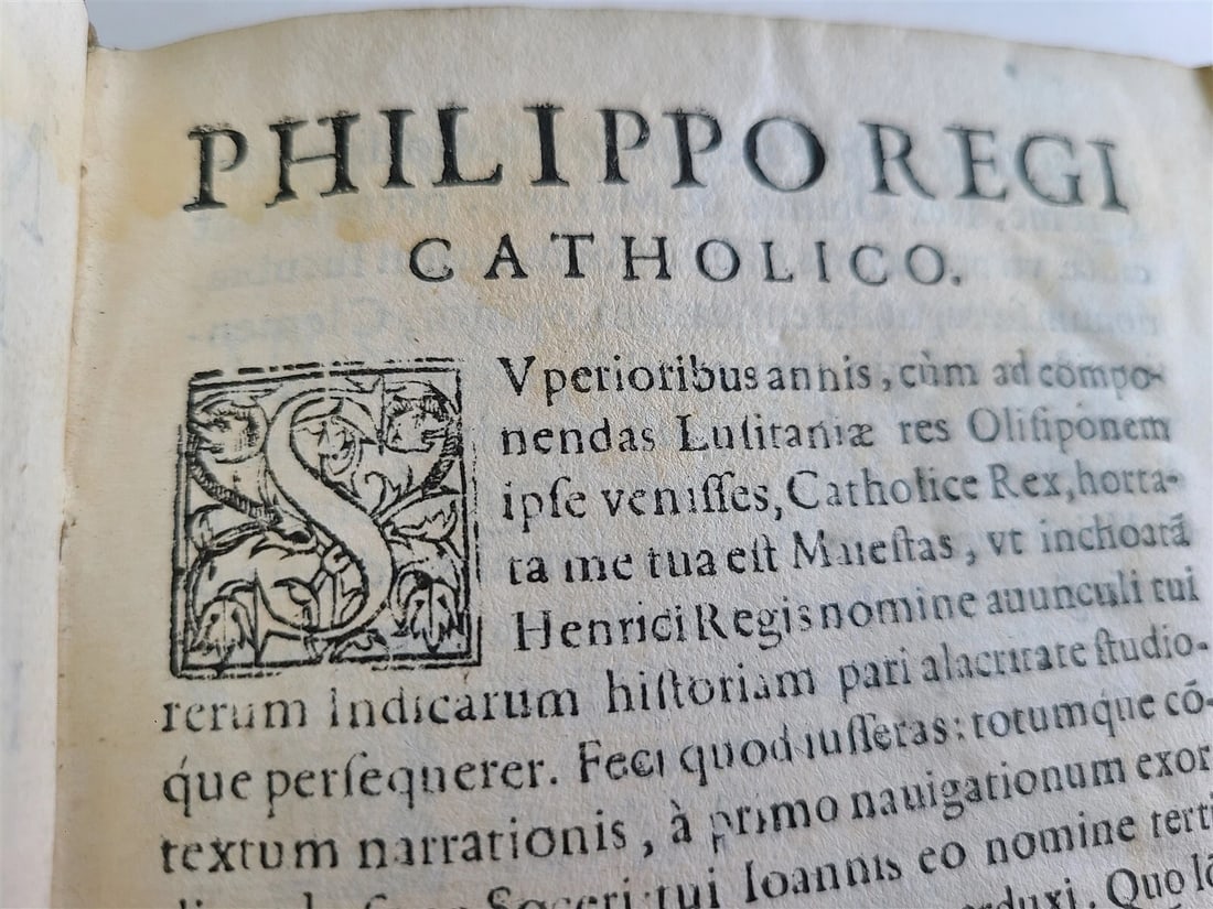 1605 HISTORY of INDIA by G. Maffei LATIN antique PIGSKIN Historiarum Indicarum - 16