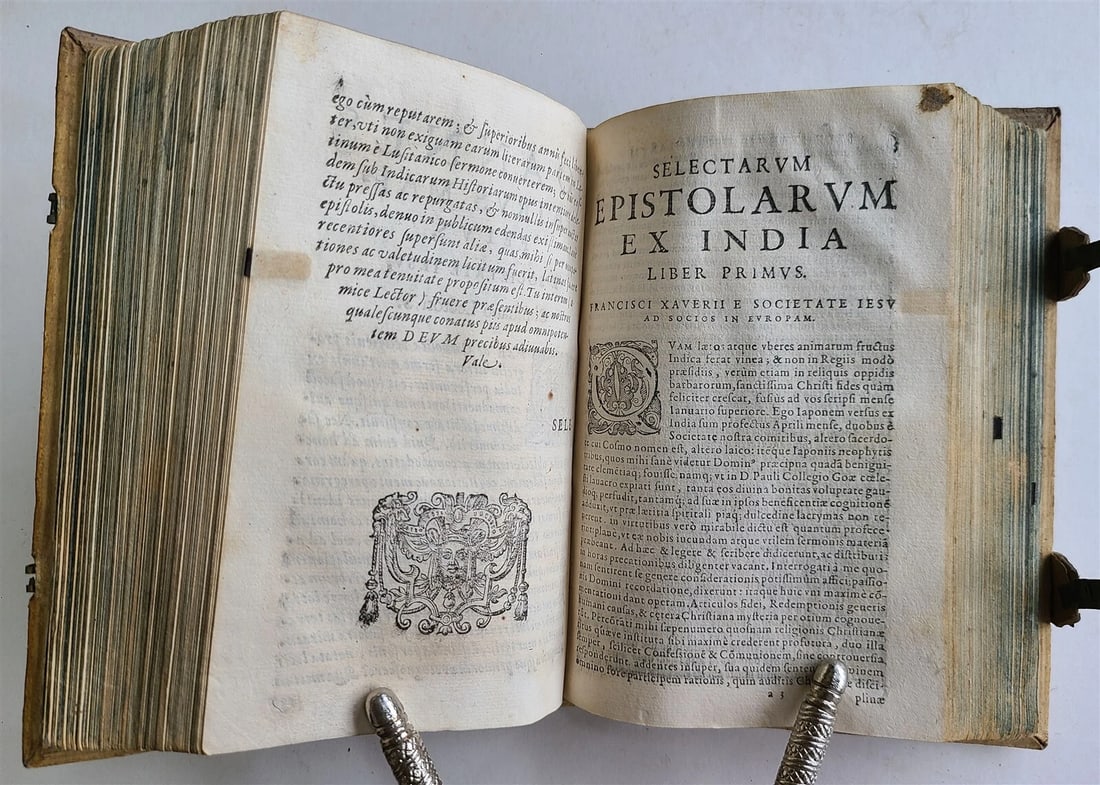 1605 HISTORY of INDIA by G. Maffei LATIN antique PIGSKIN Historiarum Indicarum - 17