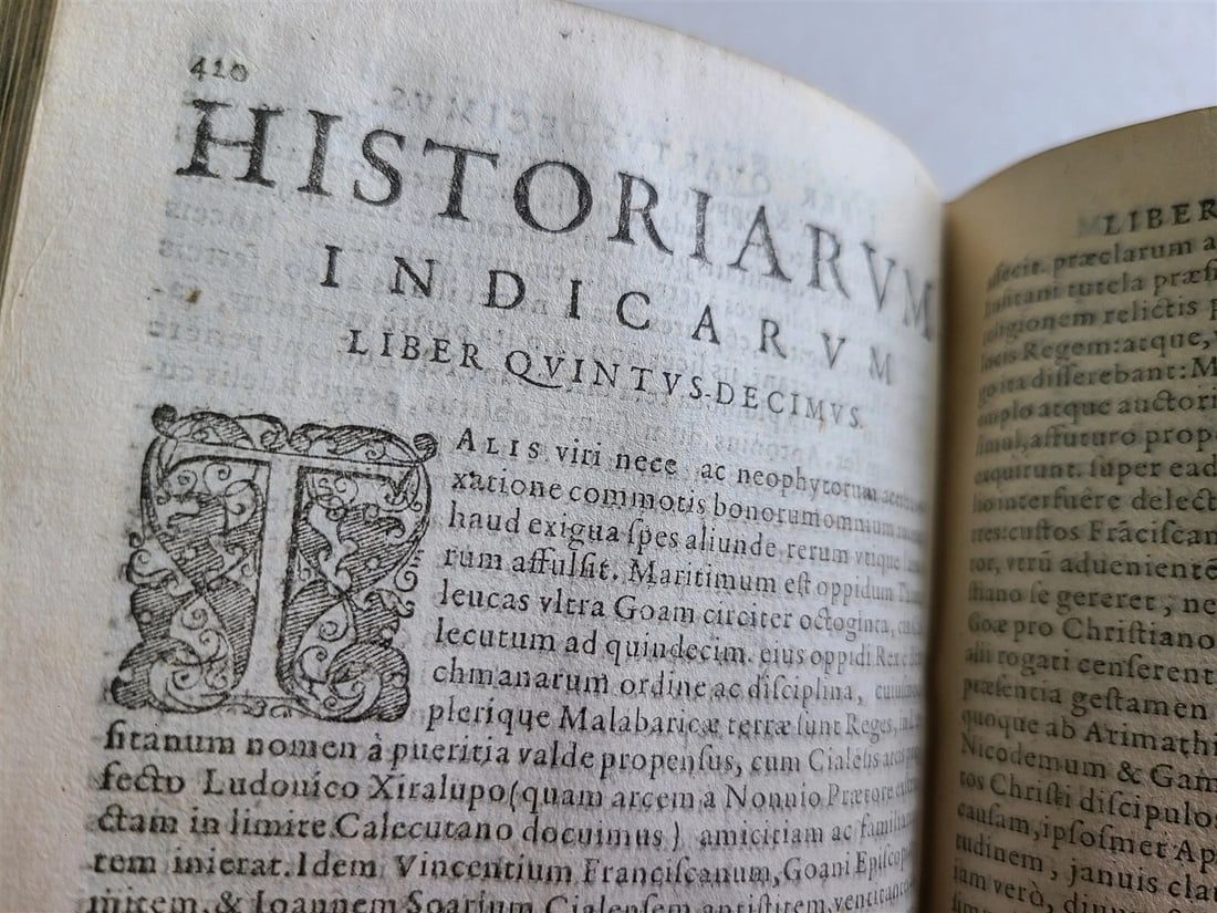 1605 HISTORY of INDIA by G. Maffei LATIN antique PIGSKIN Historiarum Indicarum - 9
