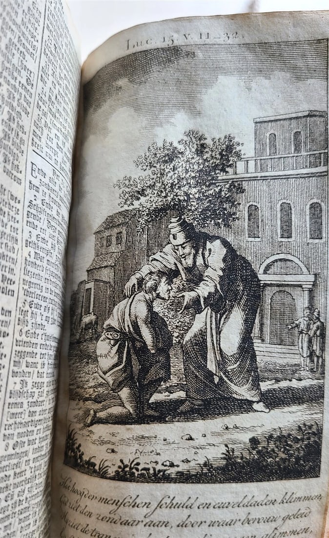 1797 BIBLE in DUTCH ILLUSTRATED antique VELLUM BOUND BIBLIA OLD & NEW TESTAMENT - 15