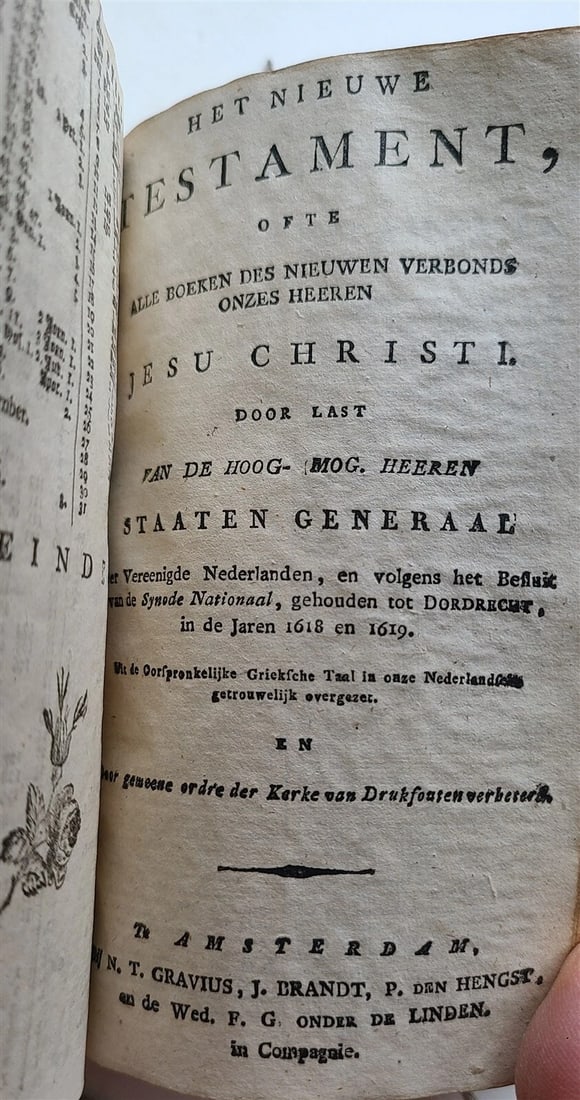 1797 BIBLE in DUTCH ILLUSTRATED antique VELLUM BOUND BIBLIA OLD & NEW TESTAMENT - 17