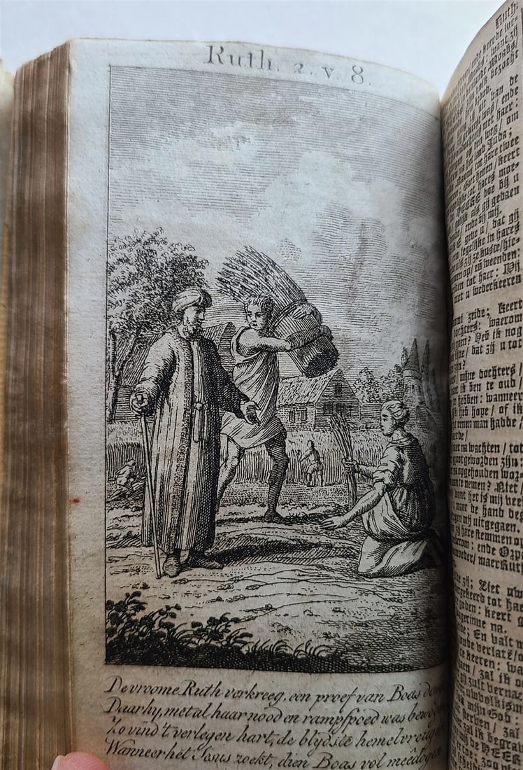 1797 BIBLE in DUTCH ILLUSTRATED antique VELLUM BOUND BIBLIA OLD & NEW TESTAMENT - 8