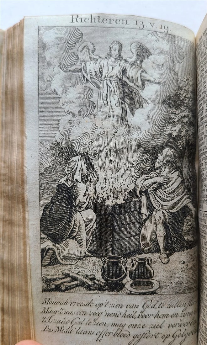 1797 BIBLE in DUTCH ILLUSTRATED antique VELLUM BOUND BIBLIA OLD & NEW TESTAMENT - 9