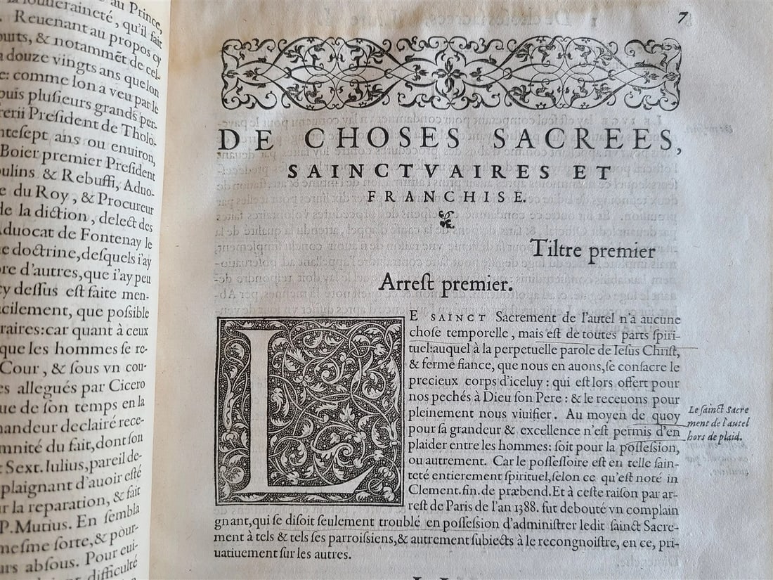 1568 NOTABLE JUDGMENTS OF SOVEREIGN COURTS OF FRANCE antique ARMORIAL BINDING - 7