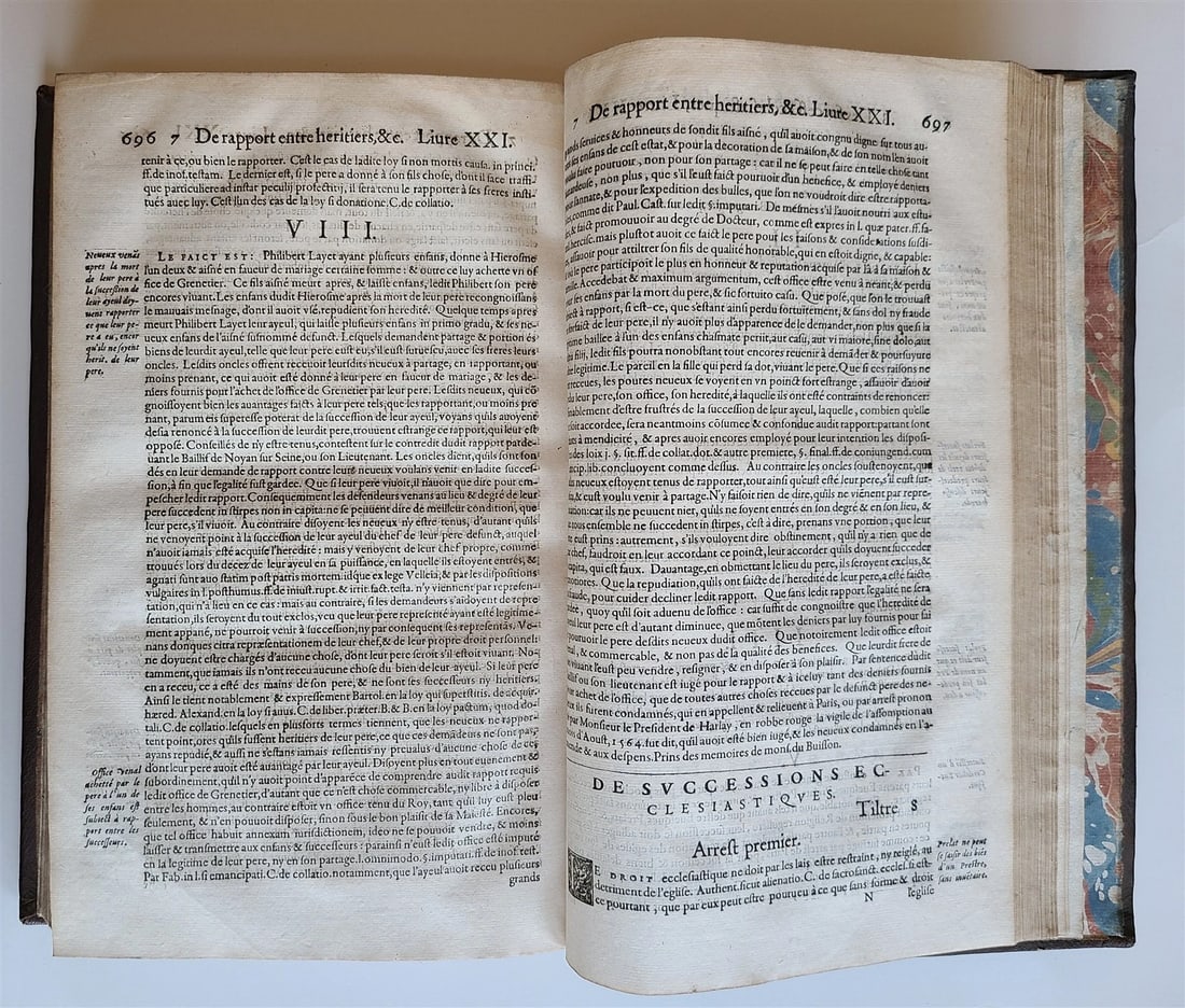 1568 NOTABLE JUDGMENTS OF SOVEREIGN COURTS OF FRANCE antique ARMORIAL BINDING - 9