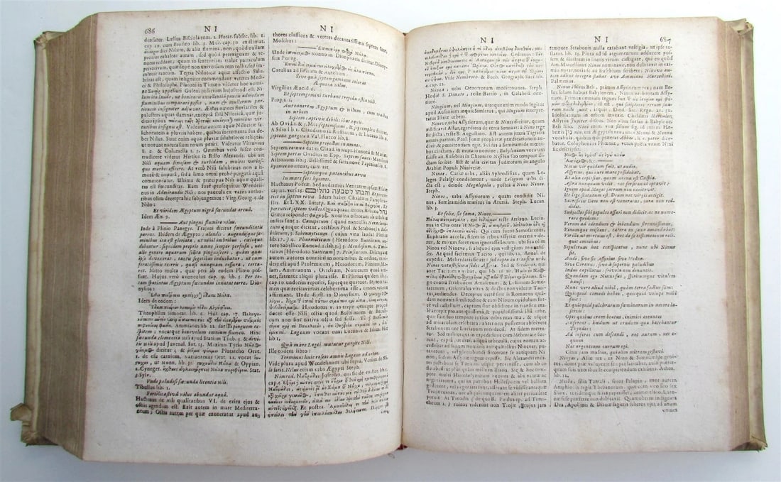 1693 Dictionarium historicum geographicum poeticum HAGUE ARMORIAL VELLUM antique - 5
