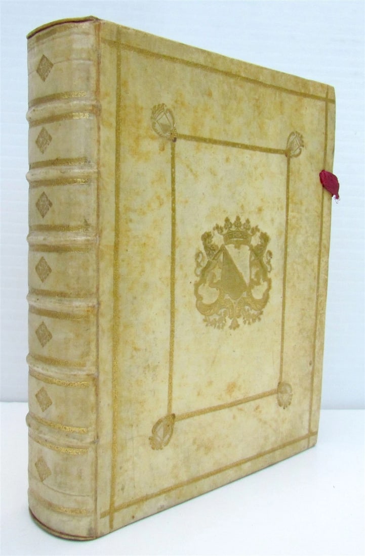 1780 Propertius POETRY Elegiarum UTRECHT ARMORIAL VELLUM BINDING antique (1 of 8)