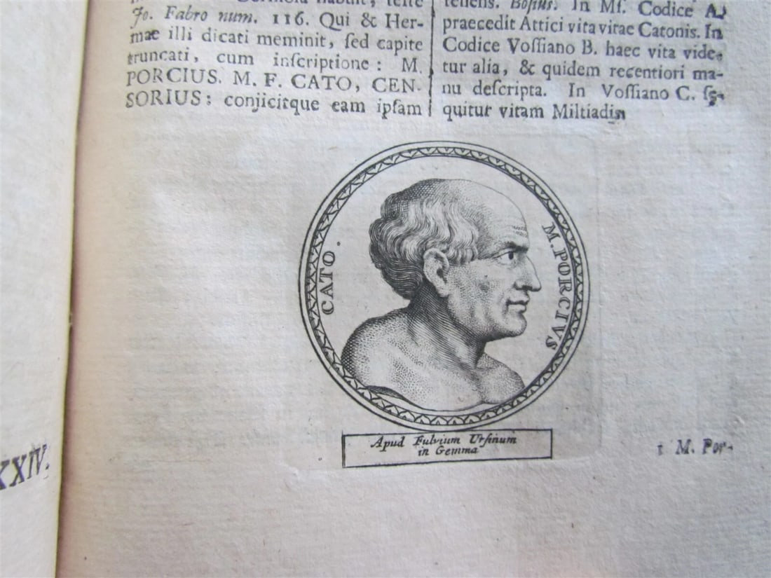 1734 ROMAN HISTORY ARMORIAL BINDING ILLUSTRATED antique LIVES of EMPERORS NEPOS - 10