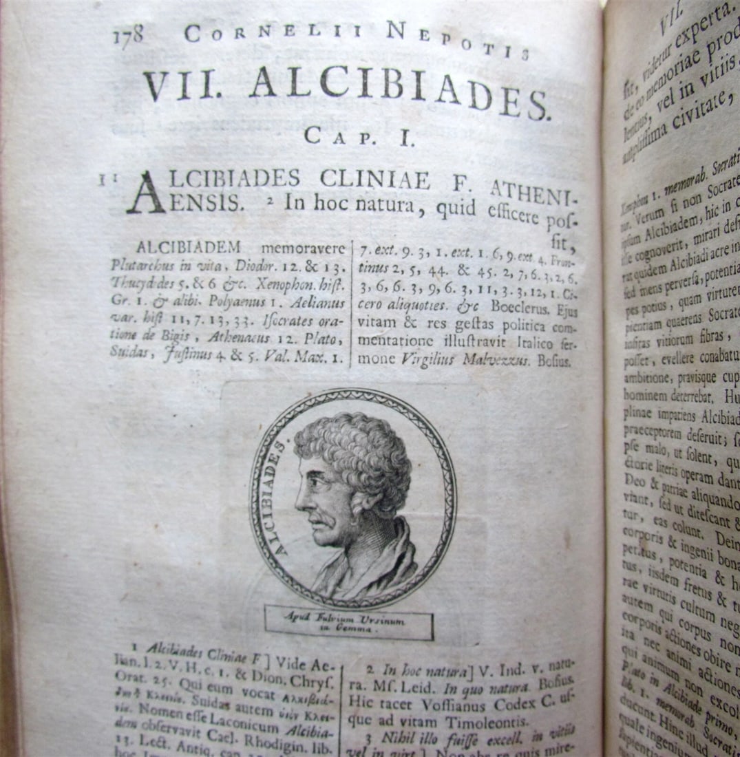 1734 ROMAN HISTORY ARMORIAL BINDING ILLUSTRATED antique LIVES of EMPERORS NEPOS - 6