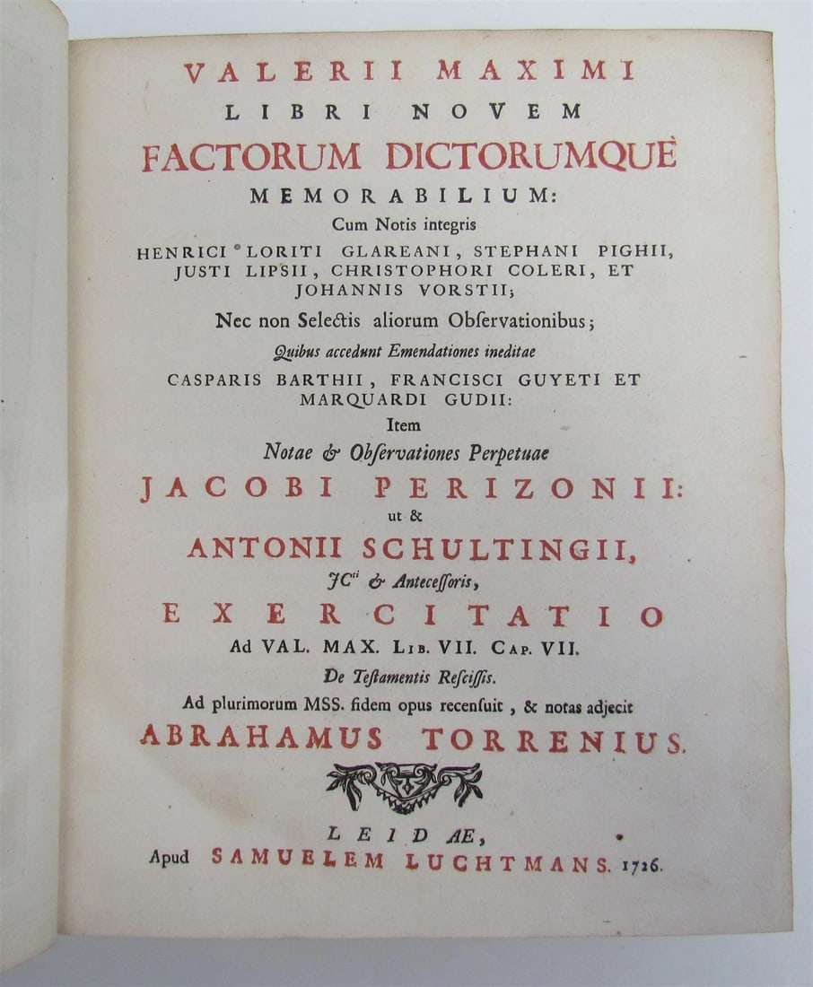 1726 FACTORUM DICTORUMQUE V. MAXIMUS ANTIQUE w/ HAGUE COAT OF ARMS VELLUM LATIN - 5