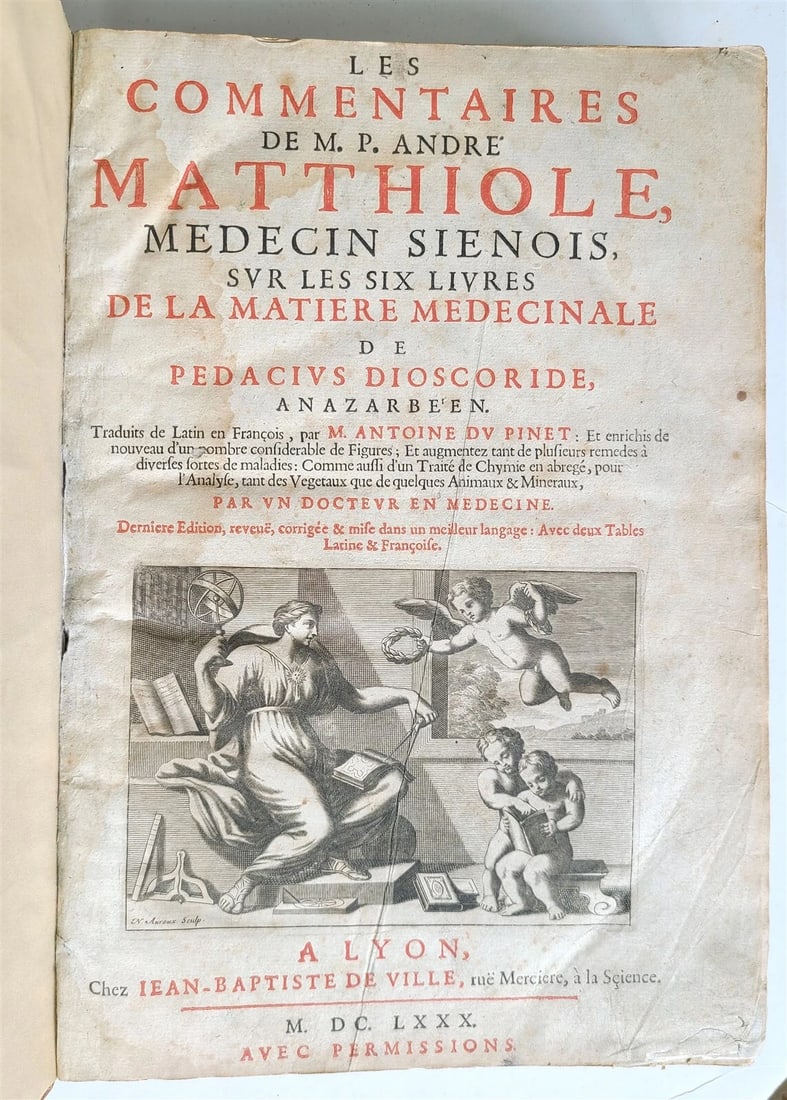 1680 MEDICAL PLANTS ILLUSTRATED w/ 1478 woodcuts antique by Mattioli FOLIO rare (1 of 15)