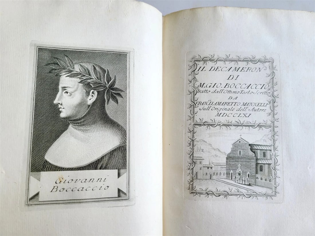 1761 BOCCACCIO IL DECAMERON antique in ITALIAN: Title: 1761 BOCCACCIO IL DECAMERON antique in ITALIAN Description: BOCCACCIO, G. Il Decameron. Tratto dall' ottimo testo scritto da F. d'Amaretto Manelli sull'originale dell'autore. (Lucca, J. Giusti)
