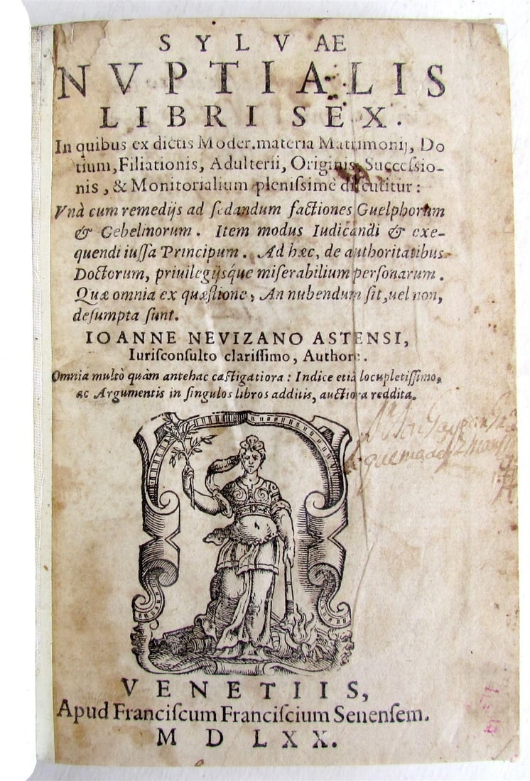 1570 2 VOLS CANON LAW ANTIQUE NEVIZANO ASTENSII IOANNE SYLUAE NUPTIALIS vellum - 2