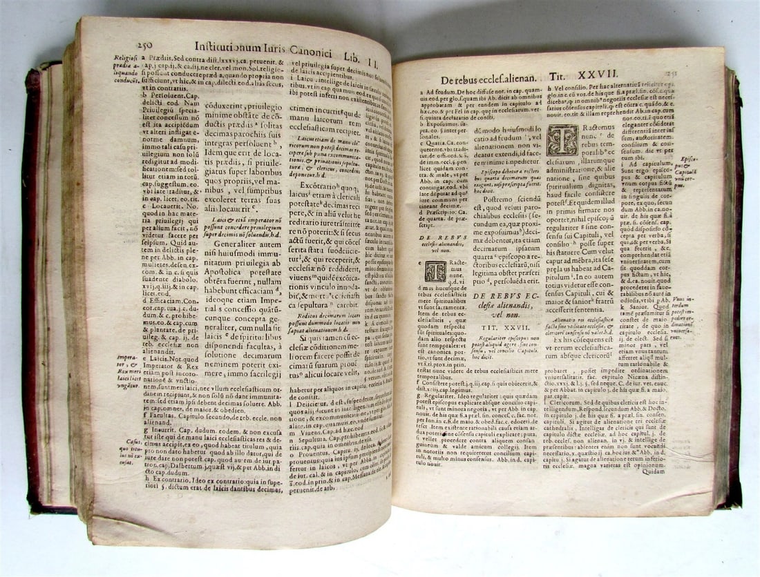 1584 LAW BOOK antique Institutiones iuris canonici IO. PAULO LANCELOTTO PERUSINO - 7