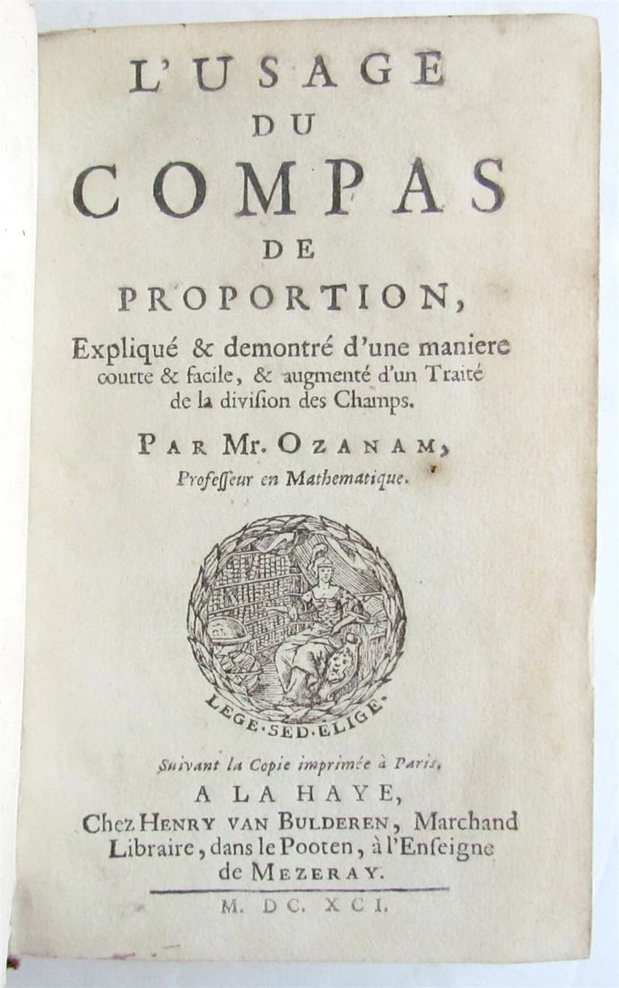 1691 USAGE of COMPASS ILLUSTRATED antique L´USAGE DU COMPAS DE PROPORTION (1 of 12)
