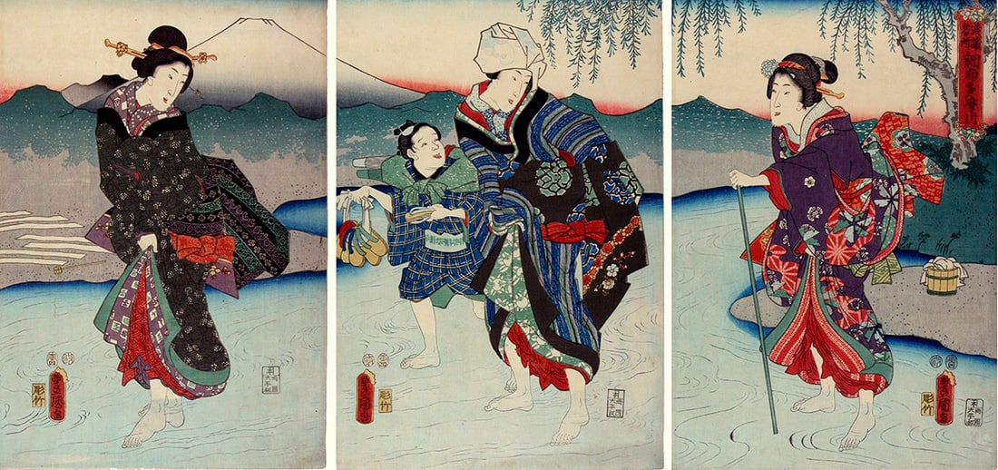 Utagawa KUNISADA: The Tama River at Chofu (now Tokyo Metropolis) (1 of 1)
