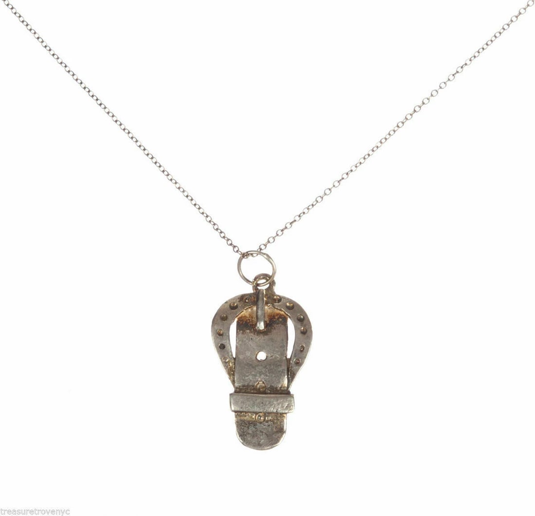 Sterling Silver Unisex Buckle Pendant Necklace Alberto Juan Friendship - 2