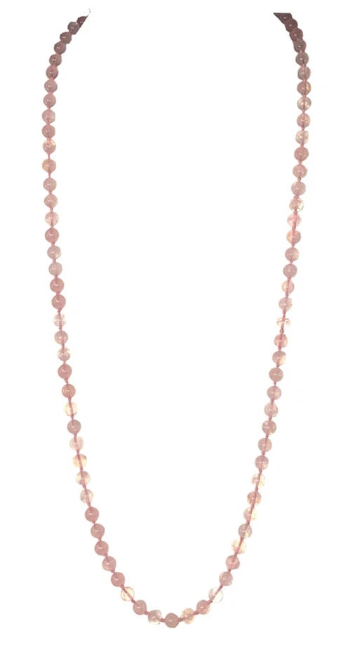 Rose Quartz Round Bead Endless Necklace - 3