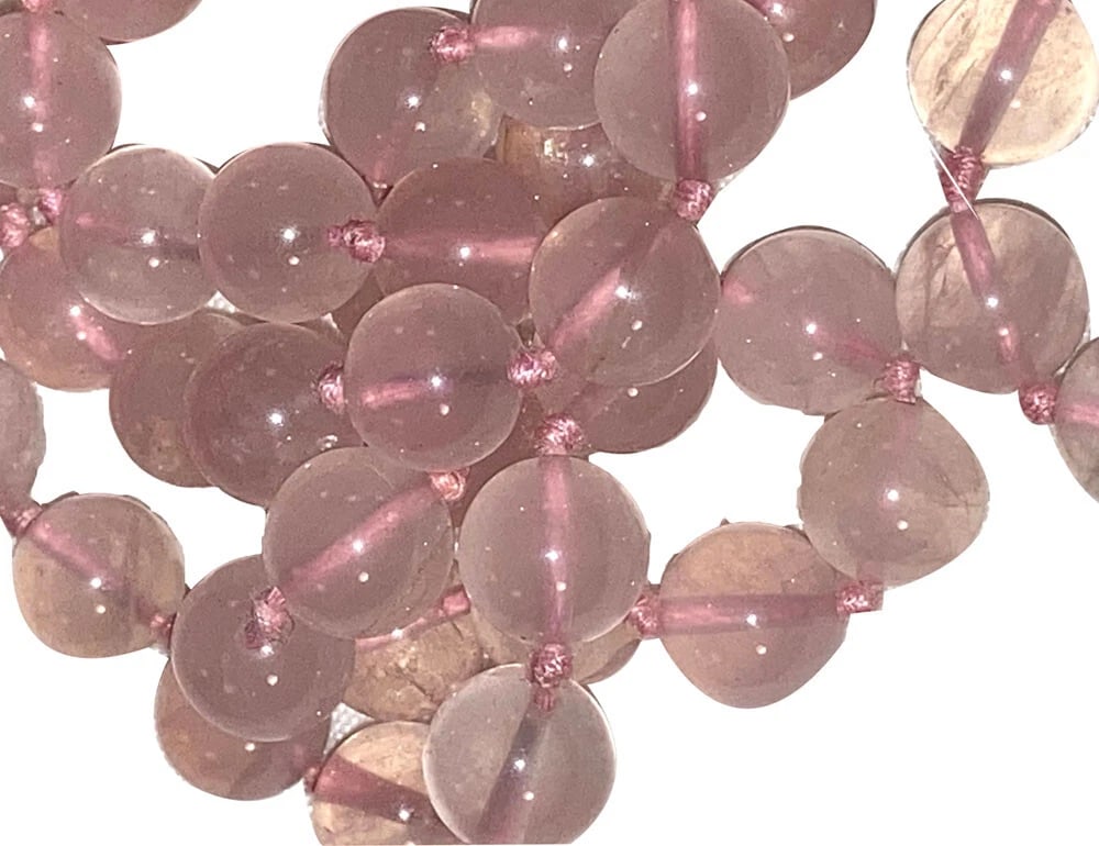 Rose Quartz Round Bead Endless Necklace - 5
