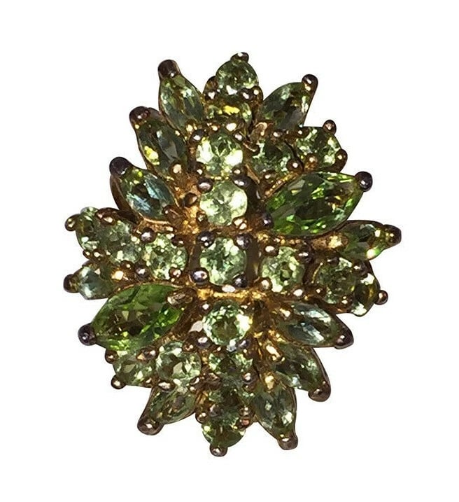Peridot Cluster Cocktail Ring18 kt Gold Vermeil over Sterling Silver - 2