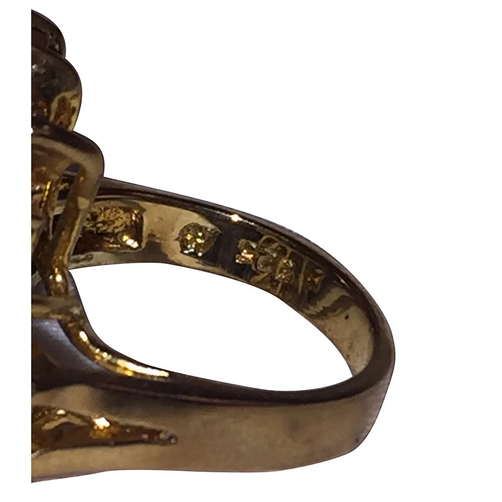 Peridot Cluster Cocktail Ring18 kt Gold Vermeil over Sterling Silver - 7