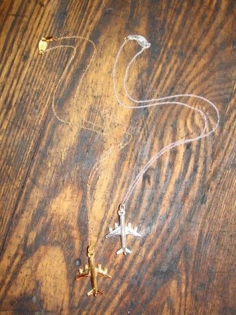 Sterling Silver Airplane Charm Necklace - 7
