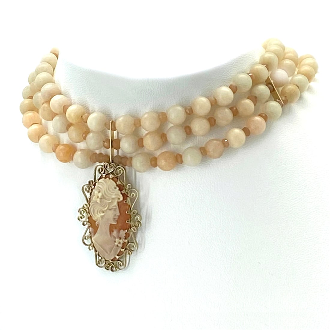 14K Gold Filled Choker with Vintage Cameo Pendant - 2