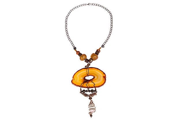 Abstract Handmade Agate Slab Necklace - 2