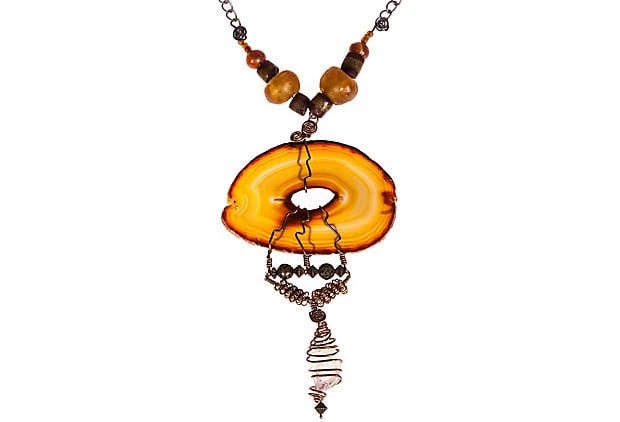 Abstract Handmade Agate Slab Necklace - 3