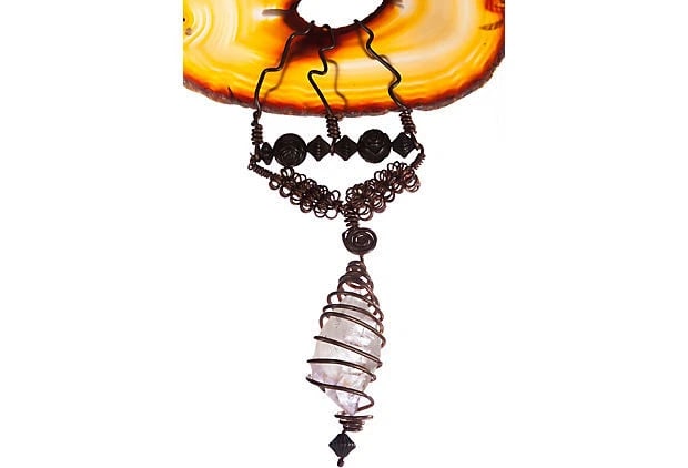 Abstract Handmade Agate Slab Necklace - 4