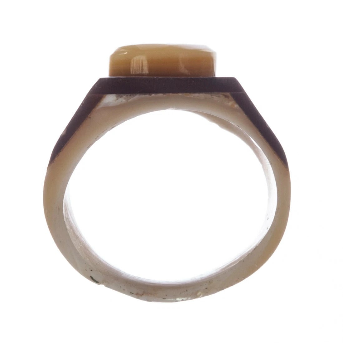 Victorian Mother of Pearl Shell Button Ring - 5