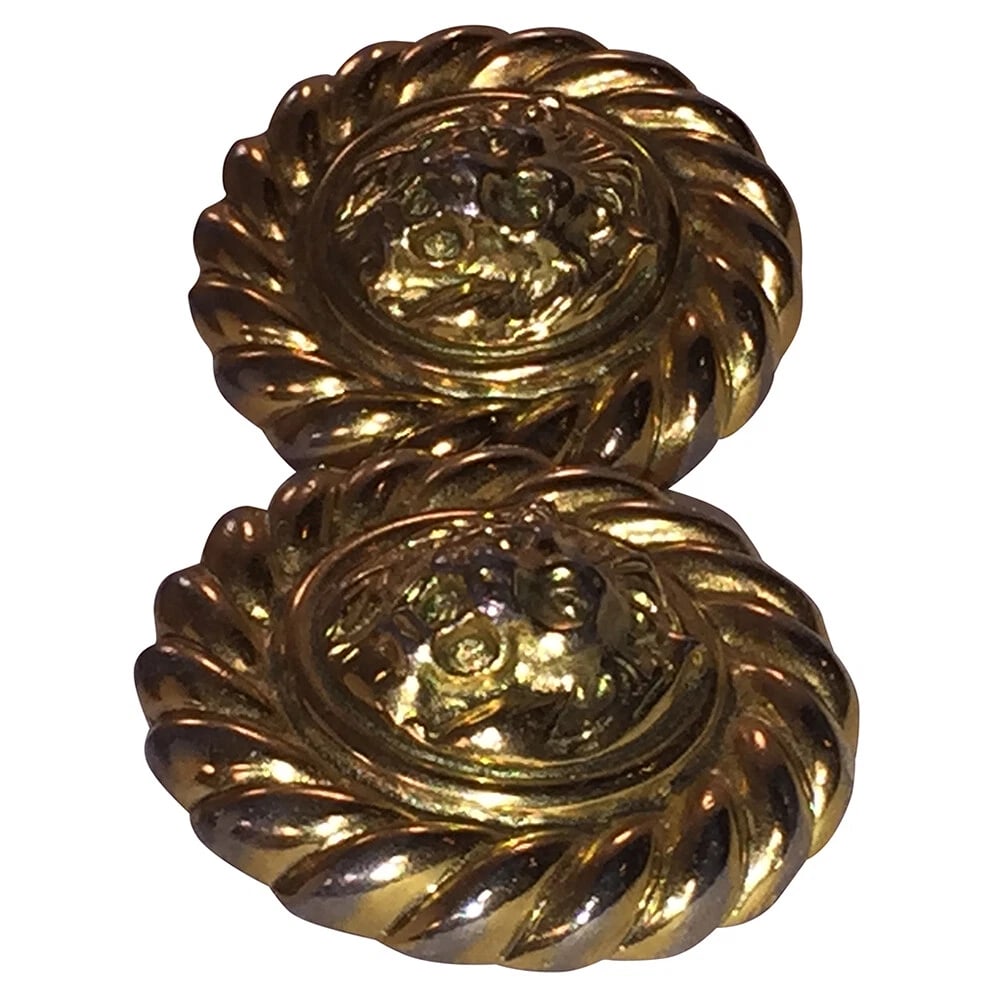 Classic Vintage Round Statement Lion Rope Clip On Earrings - 4