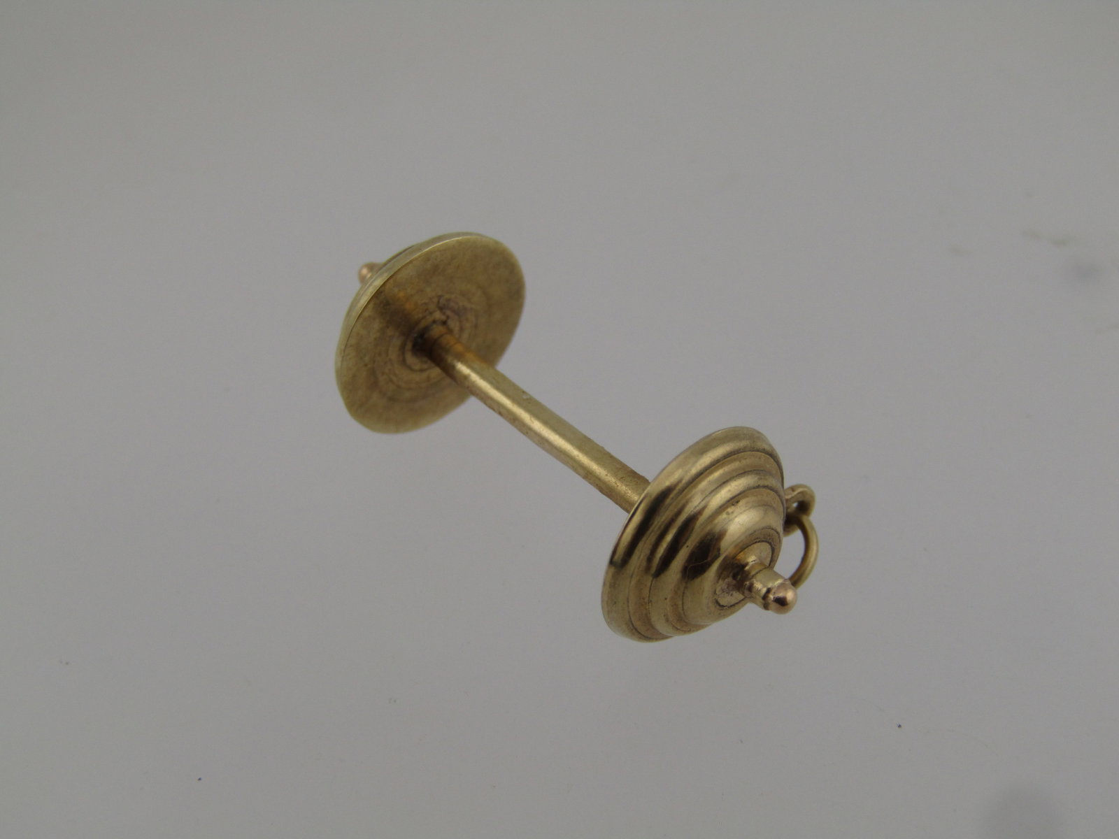 Vintage 14kt Bodybuilding Barbell Pendant, 1970's-1980's - 2
