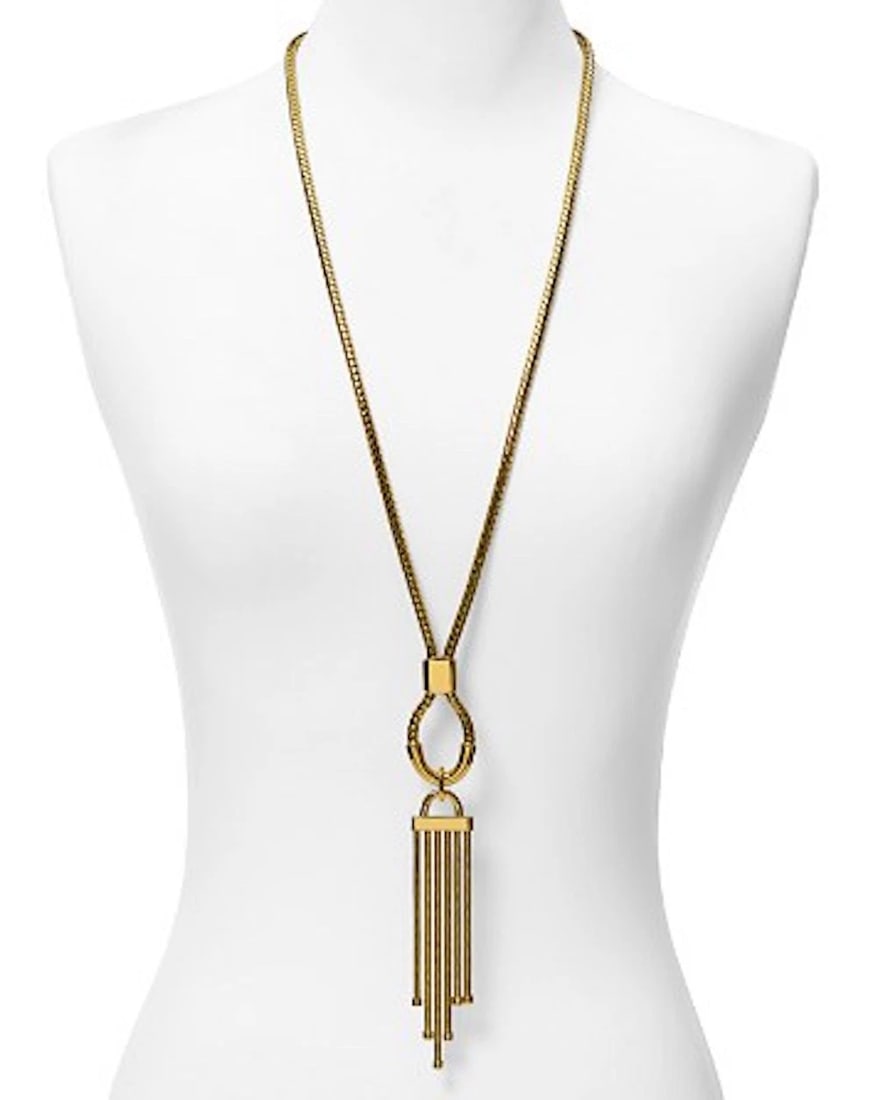 Diane von Furstenberg Snake Chain Tassel Pendant Necklace - 2