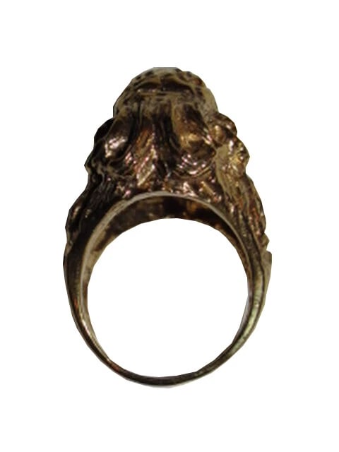 18 kt Gold Plated Brass Etruscan Lion Profile Statement Ring Alberto Juan - 5
