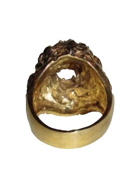 18 kt Gold Plated Brass Etruscan Lion Profile Statement Ring Alberto Juan - 6