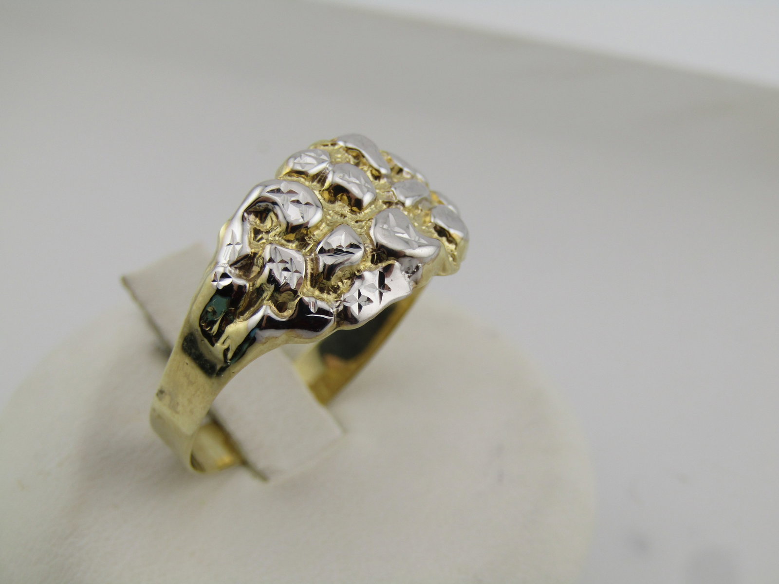 10kt Two Tone Nugget Ring, Men's, Sz. 11.5, Unisex - 2