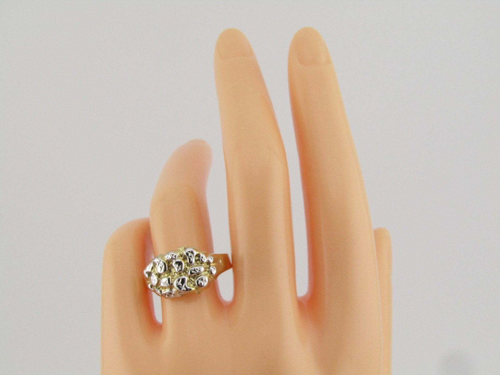 10kt Two Tone Nugget Ring, Men's, Sz. 11.5, Unisex - 4