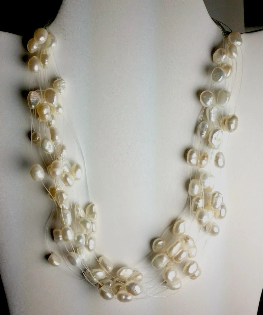 Cultured Potato Pearl Bead Torsade Necklace - 2