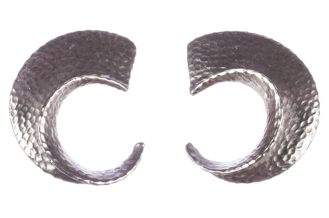 Clara Studio Hammered Abstract Hoop Earrings - 2