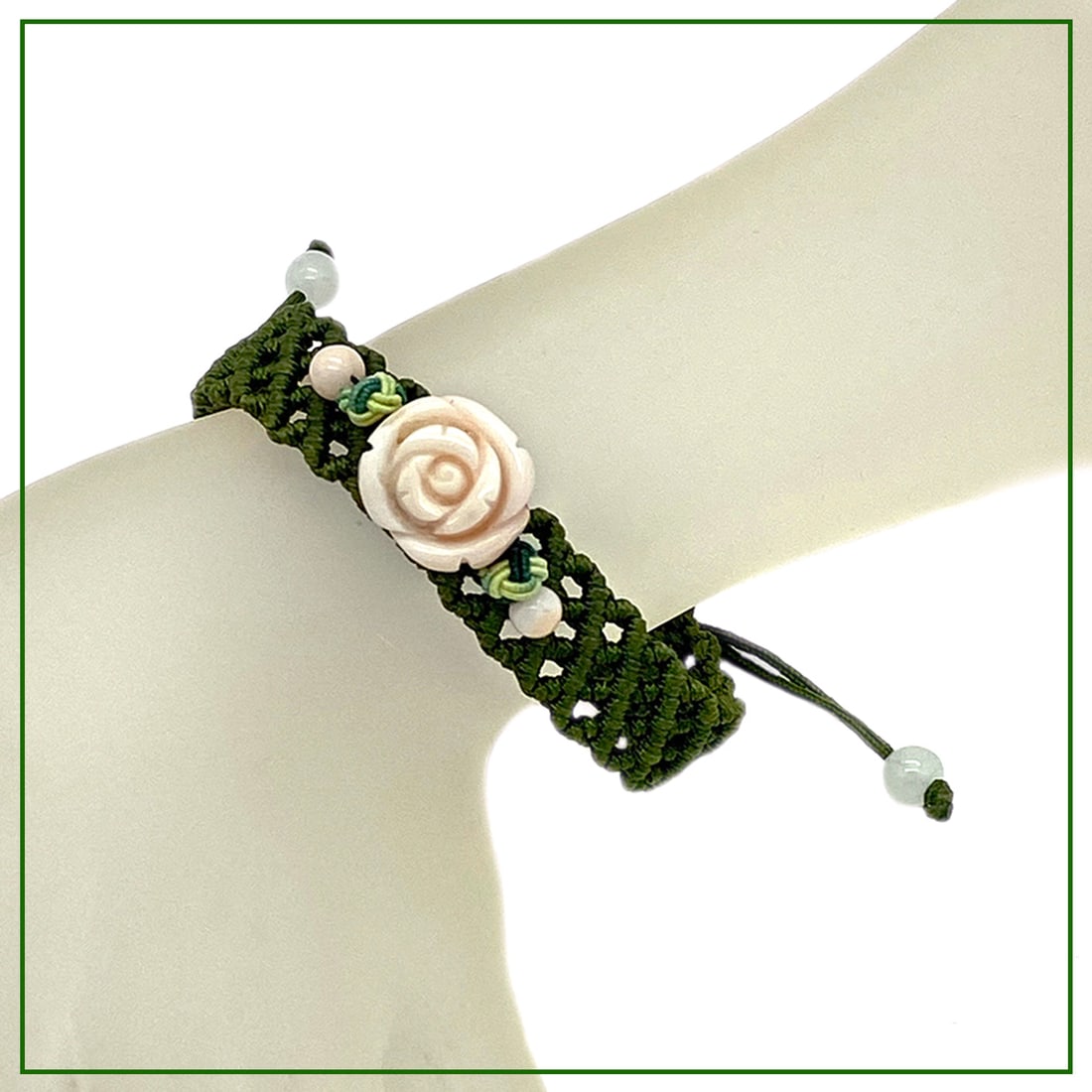 Carved Angel Skin Coral Bracelet - 3